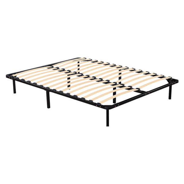 Queen Size Bed Frame Steel Construction Easy Assembly Black Finish Bedroom Furniture