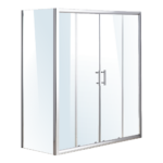 Sliding Double Door Shower Screen 1700x700mm 6mm Safety Glass Chrome Frame