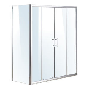 Sliding Double Door Shower Screen 1700x700mm 6mm Safety Glass Chrome Frame