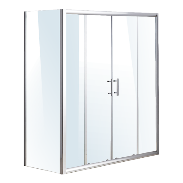 Sliding Double Door Shower Screen 1700x700mm 6mm Safety Glass Chrome Frame