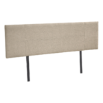 King Size Linen Fabric Headboard Beige Adjustable Height Elegant Design