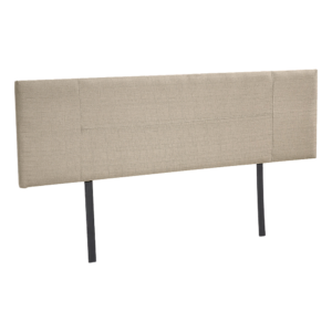 King Size Linen Fabric Headboard Beige Adjustable Height Elegant Design