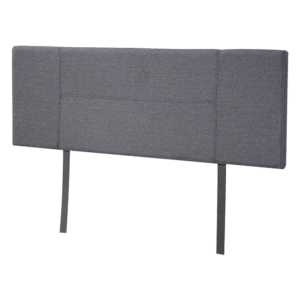 Queen Size Grey Linen Fabric Bed Headboard Adjustable Height Elegant Design