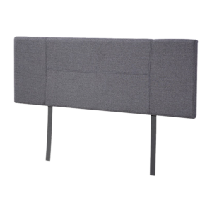 Double Bed Grey Linen Headboard Adjustable 1430x560 Custom Height Stitched