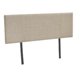 Double Bed Headboard Linen Fabric Adjustable Height Elegant Beige Bedhead