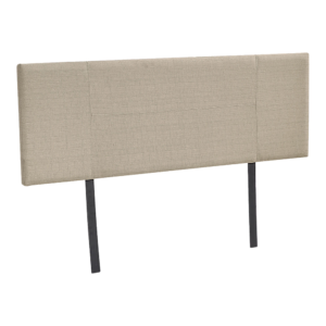 Double Bed Headboard Linen Fabric Adjustable Height Elegant Beige Bedhead