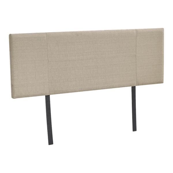 Double Bed Headboard Linen Fabric Adjustable Height Elegant Beige Bedhead