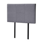 Single Bed Grey Linen Headboard Adjustable 980x560mm Elegant Stitched Design