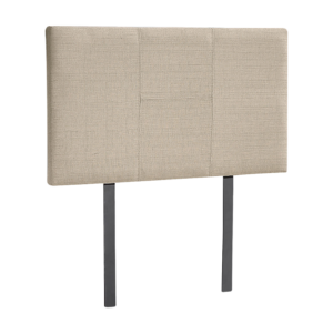 Single Bed Headboard Linen Fabric Custom Height Elegant Stitching Beige