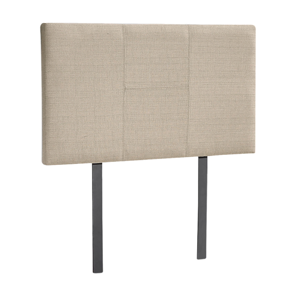 Single Bed Headboard Linen Fabric Custom Height Elegant Stitching Beige