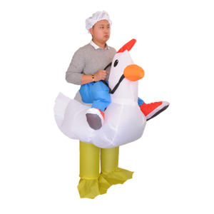 Inflatable Chicken Costume Fan Operated Lightweight One Size Party Suit