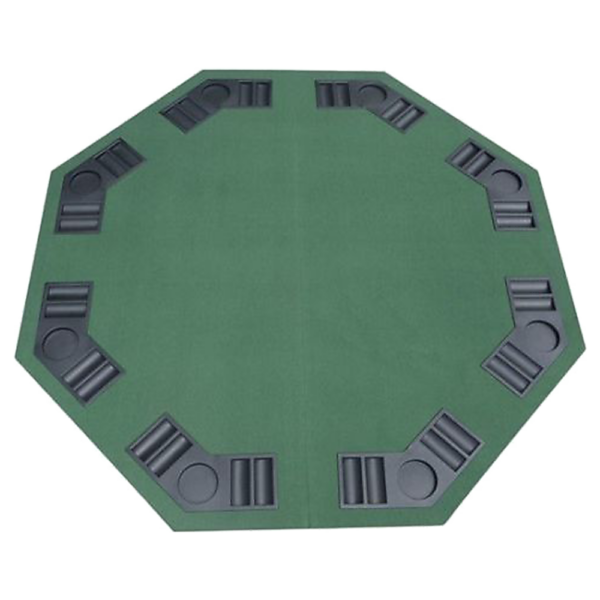 Portable 48 Poker Blackjack Table 8 Player Foldable Green Felt Drink Holders