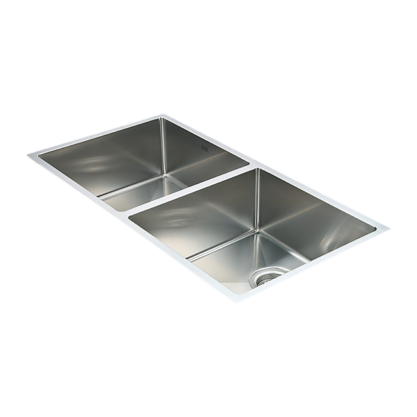 Stainless Steel Kitchen Sink 865x440mm Double Bowl Undermount Topmount with Waste