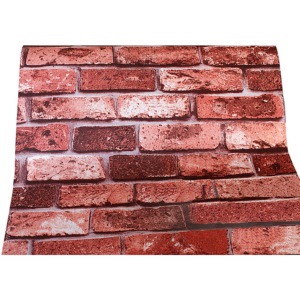 3D Red Brick Wallpaper PVC 10m Roll Rustic Industrial 52cm Wide Stone Pattern