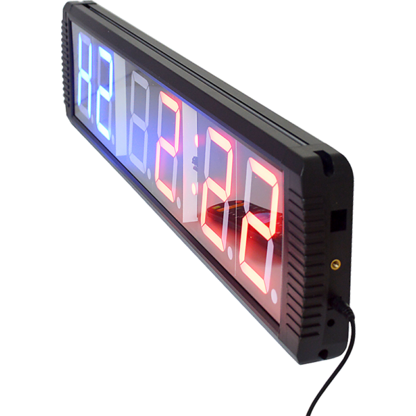 Interval Workout Timer 6 Digit LED Fitness Clock 650x120mm Remote Control