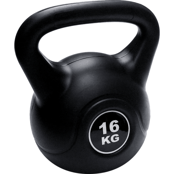 16KG Kettlebell Fitness Training Weight Gym Endurance Muscle Tone Black 26x31cm