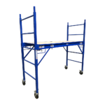 Mobile Scaffold Ladder 450KG Load 1.8m Adjustable Height Safety Locks Blue