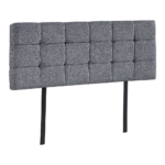 Double Bed Deluxe Linen Headboard Custom Height Stitched Grey 1430x560mm