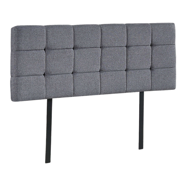 Double Bed Deluxe Linen Headboard Custom Height Stitched Grey 1430x560mm