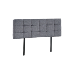 Queen Size Linen Fabric Bed Headboard Deluxe Grey Adjustable Height