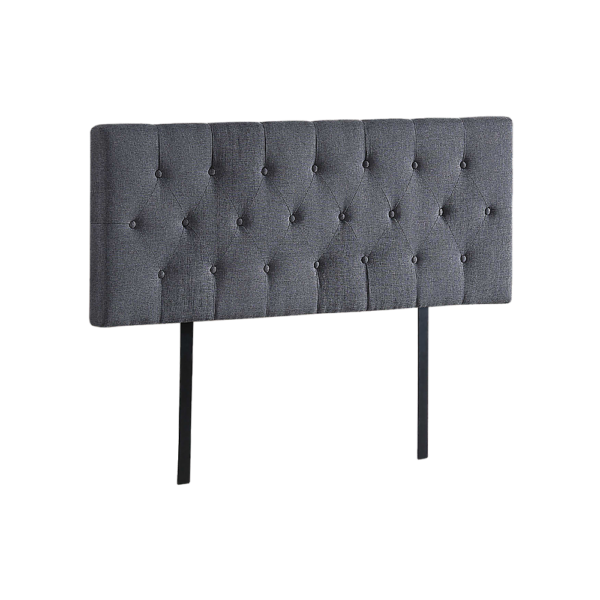 Double Bed Deluxe Linen Headboard Adjustable Height Grey 1430x560mm