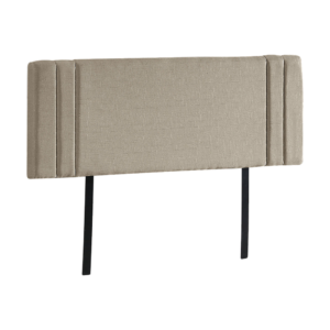 Double Bed Headboard Linen Fabric Deluxe Stitched Adjustable Height Beige