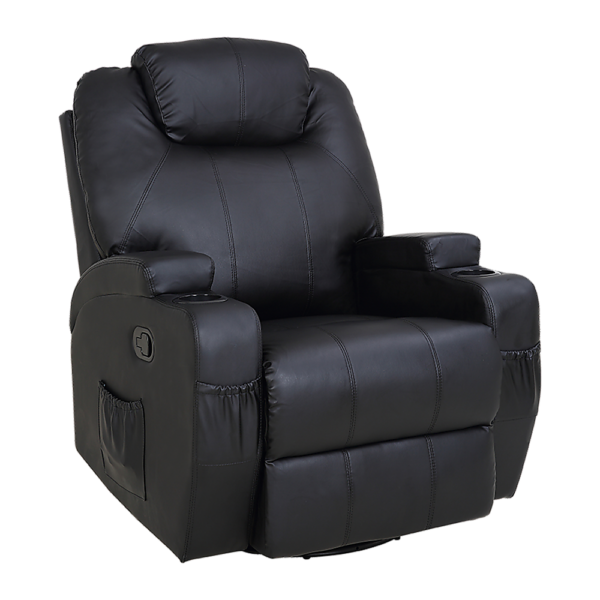 Massage Recliner Chair Heated 360 Swivel PU Leather 8 Point Lounge Remote Control