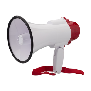 25W Handheld Megaphone Bullhorn Siren Record Function 0.2km Range Volume Control