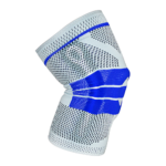 Knee Support Brace Compression Sleeve Large Gel Padding Adjustable Blue Gray