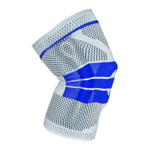 Knee Support Brace Compression Sleeve Large Gel Padding Adjustable Blue Gray