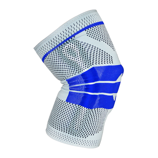 Knee Support Brace Compression Sleeve Large Gel Padding Adjustable Blue Gray