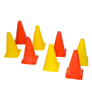 8pc 230mm Training Cones Set Agility Soccer Rugby Football High Visibility + Bag