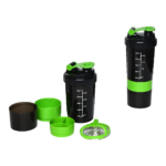 3 in 1 Protein Shaker Mixer Cup 600ml Spider Spring Leak Free 2 Pack