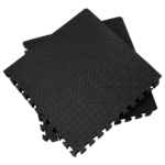 EVA Foam Gym Mat 12pc 60x60cm 2.5cm Thick Fitness Flooring Water Resistant Black