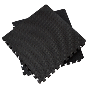 EVA Foam Gym Mat 12pc 60x60cm 2.5cm Thick Fitness Flooring Water Resistant Black