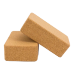 2 Pack Cork Yoga Blocks Organic Non Slip Exercise Bricks 7.5x12x22.5cm 1kg