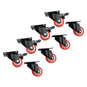 Heavy Duty 8 Pack 2in Swivel Castor Wheels 100kg Load Polyurethane 4 w/ Brake