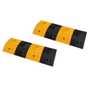 Rubber Speed Bump 1M Long 60T Load Capacity Yellow Black Road Hump Pair