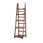 5 Tier Ladder Shelf Wooden Storage Display Rack Coffee MDF Chipboard 45x34x140cm