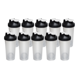 10 Pack 700ml Gym Protein Shake Mixer Leak Proof No Slip Grip Shaker Bottle