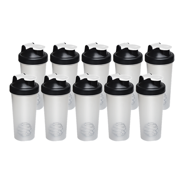 10 Pack 700ml Gym Protein Shake Mixer Leak Proof No Slip Grip Shaker Bottle