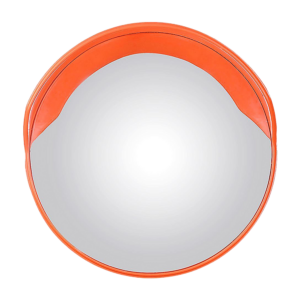 Convex Traffic Safety Mirror 60cm Wide Angle Shatterproof Orange with Fixings