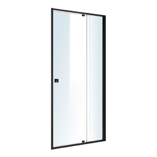 Semi Frameless Shower Screen 98 106x195cm Safety Glass Reversible Entry Black