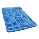 Two Person Camping Sleeping Pad V Chamber 192x132cm Blue with Repair Kit