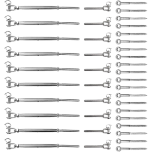 Stainless Steel Balustrade Kit 316 Marine 10pk Turnbuckle Swage Fork 3.2mm Wire