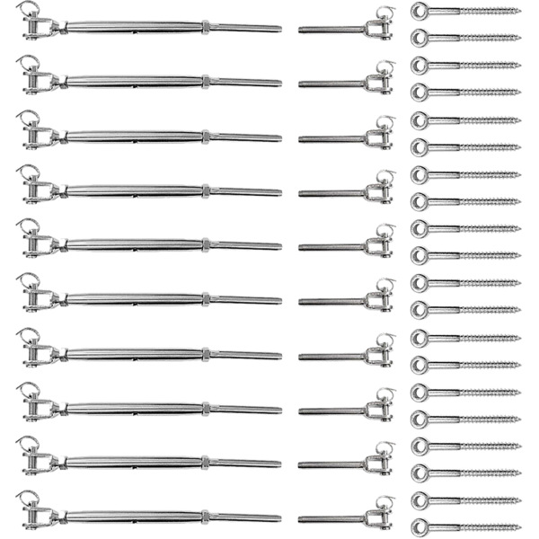 Stainless Steel Balustrade Kit 316 Marine 10pk Turnbuckle Swage Fork 3.2mm Wire