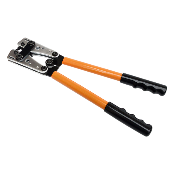 Electric Wire Crimper 6 50mm2 Hand Tool Steel 360 Rotation 6 Dies Orange Black