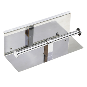 Stainless Steel Toilet Paper Holder Dual Roll Rack with Storage Shelf