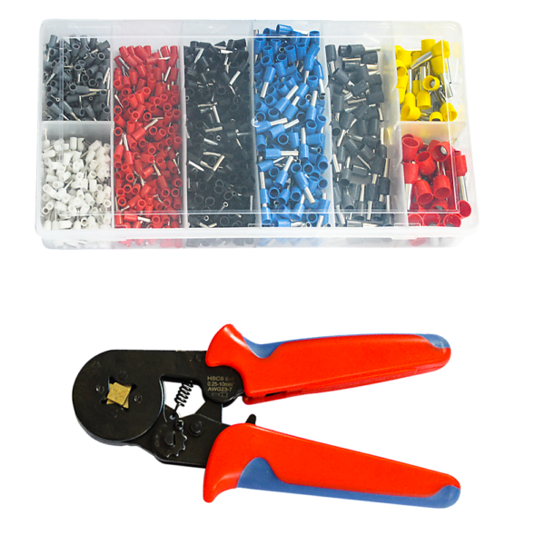 Crimping Tool Kit 1200Pcs 0.25 10mm2 Wire Ferrule Ratchet Crimper Set