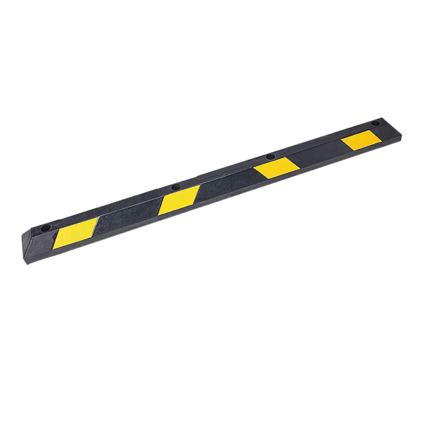 Heavy Duty Rubber Parking Curb 180cm Reflective Yellow Wheel Stop Guide